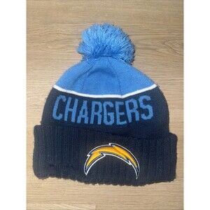 Los Angeles Chargers New Era Knit Pom Hat Beanie 2015 NFL On Field Blue